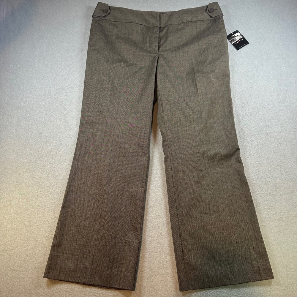 Axcess Liz Claiborne Brown Textured Wide Leg Dress Pants Size 16 NWT AQMU2524